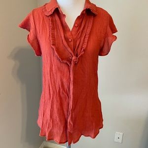 Burnt orange boho blouse